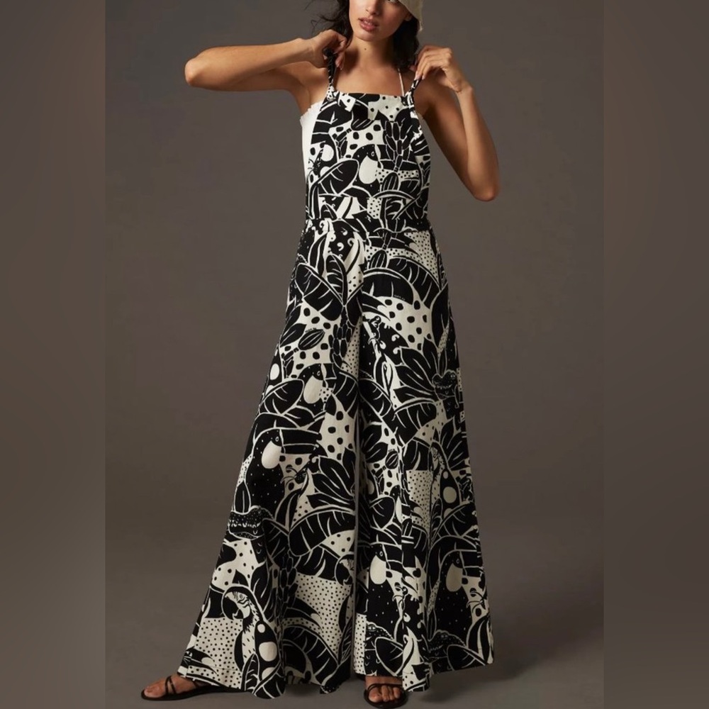Anthropologie Farm Rio Printed Overalls